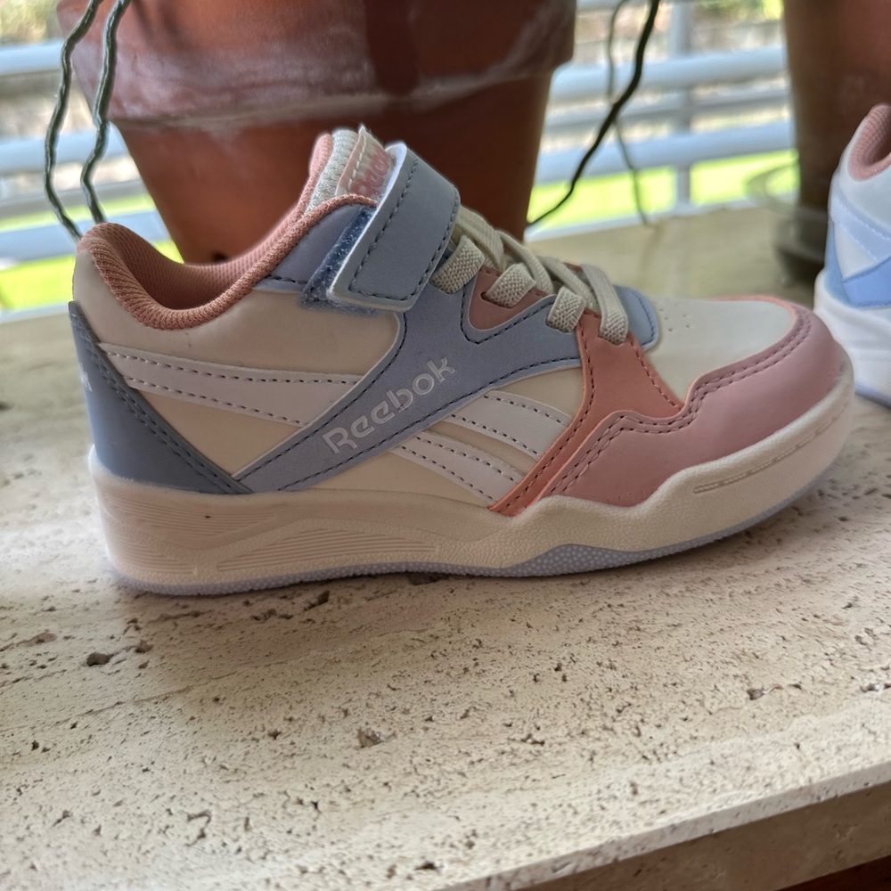 Reebok Kids' Pastel Pink and Blue Sneakers